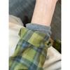 Women's Spring and Autumn Plaid Shirt Lapel Long-sleeved Loose Casual Single-breasted Top