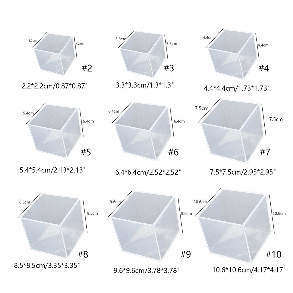 Firkantede silikonformer for harpiks, kubeepoksyharpiksformer for blomsterkonservering, harpikskunst, DIY bryllup, valentinsgaver