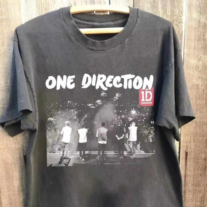 

Футболка группы One Direction, футболка с коротким рукавом, унисекс, лето, новинка, женская, ретро-мода, хлопковый топ, летняя одежда, оверсайз XL