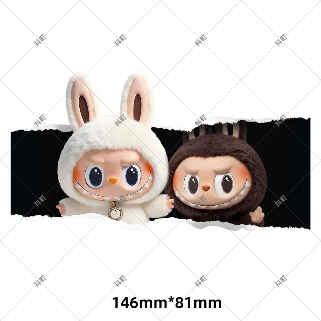Labubu Cute Plush Doll Refrigerator Magnet - 3D Personality, Strong Magnetic, Waterproof Door Decoration Sticker.