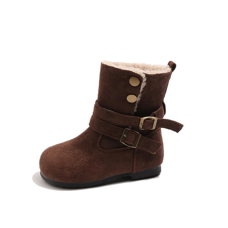 Chaussures en coton isolées montantes pour filles, nouveau style, semelle souple, bottines mi-mollet