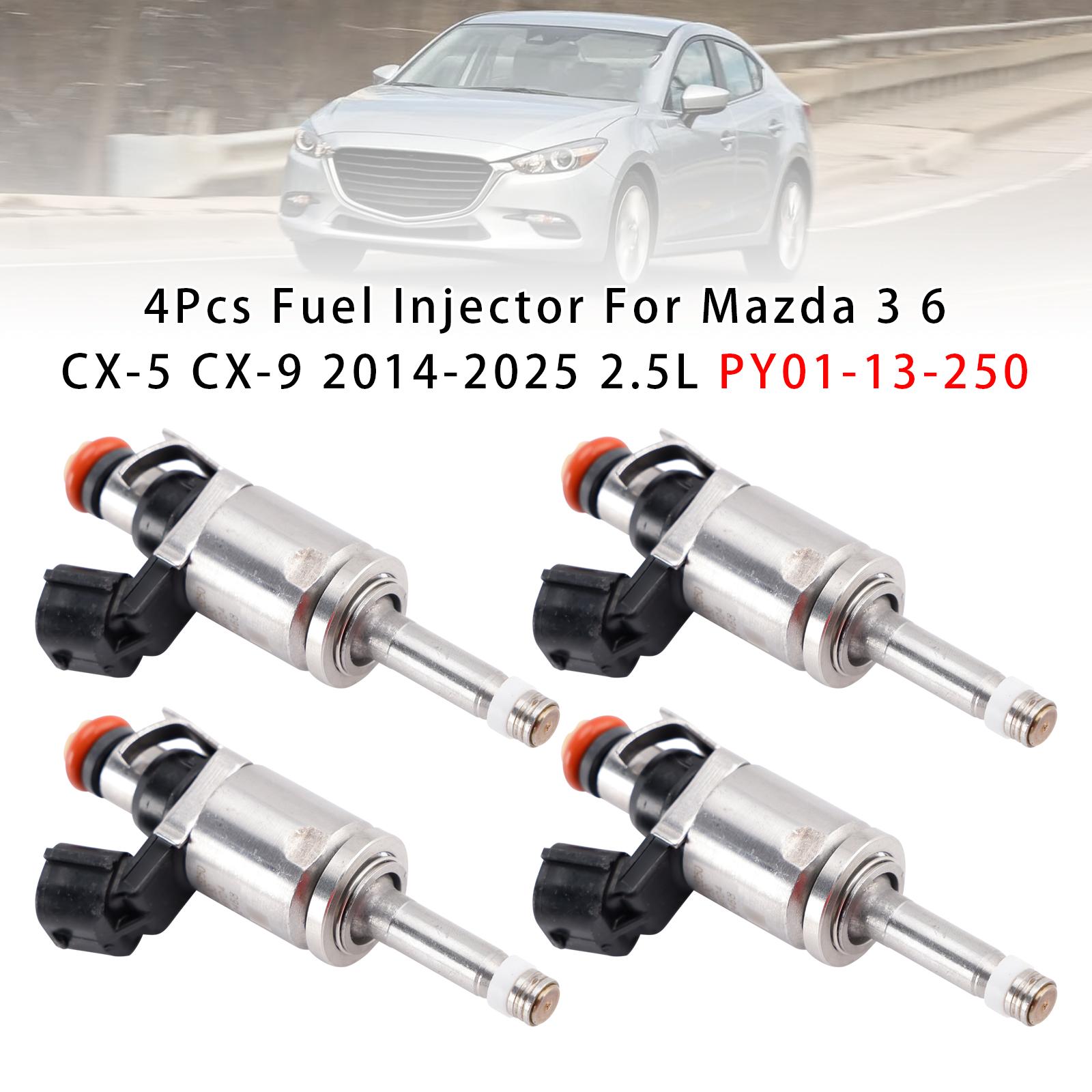

4Pcs Fuel Injector For Mazda 3 6 CX-5 CX-9 2014-2025 2.5L PY01-13-250