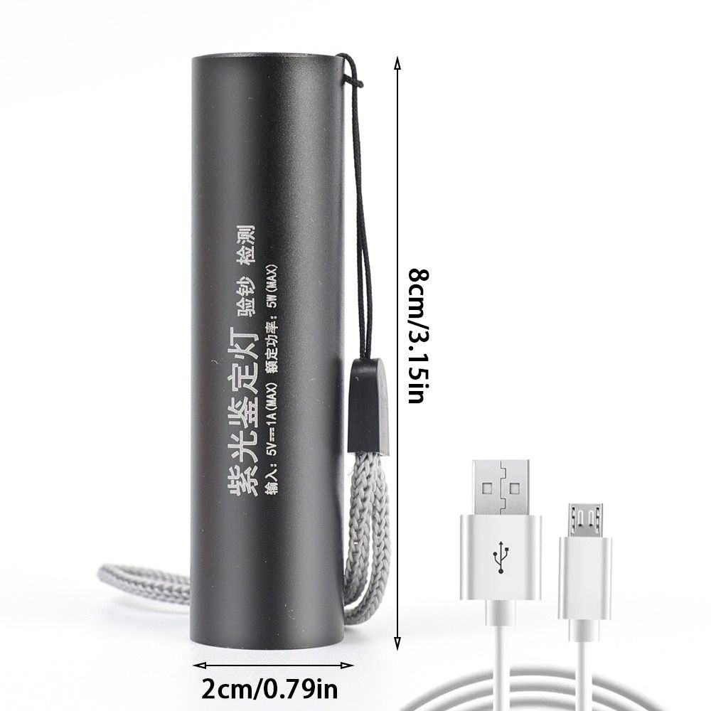 New Mini UV Flashlight 365nm Rechargeable Pet Urine Stains Detector USB Waterproof Money Detector Light