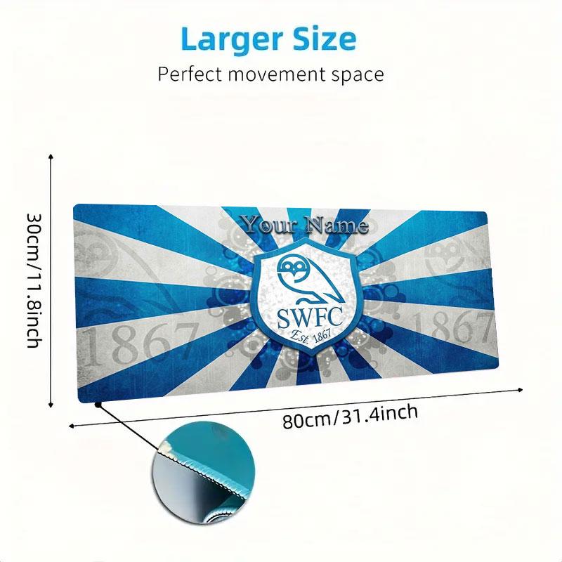 Sheffield Wednesday Football Club Custom Name Large Size Mouse Pad Large Gaming Table Cushion Non-slip Laptop Tablet Big Mousepad XXL Mat Mini PC Play