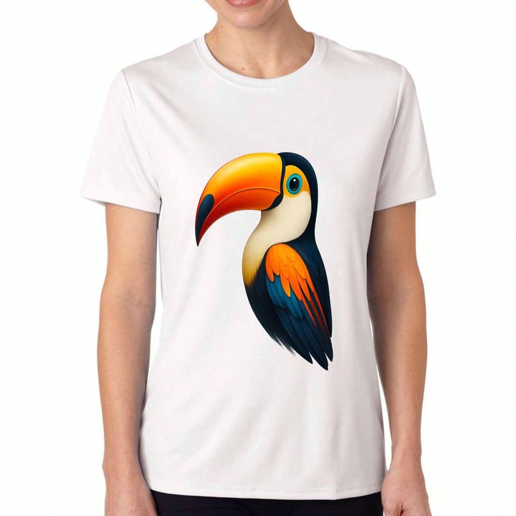 Tukan Vogel Unisex Baumwoll-T-Shirt, Re Baumwolle Hochwertiger Druck, Langlebig, Lässig Und Modisch. Mit einem lebendigen Tukan 'Do It'-Grafik, Bequem A