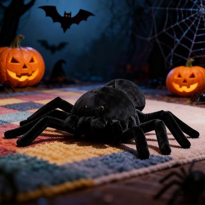 Peluche Araignée Jouet Animal en Peluche Réaliste Accessoire de Farce Poupée Douce Dessin Animé Effrayant Cadeau pour Adultes Enfants Fête d'Halloween Décoration Maison Amusante