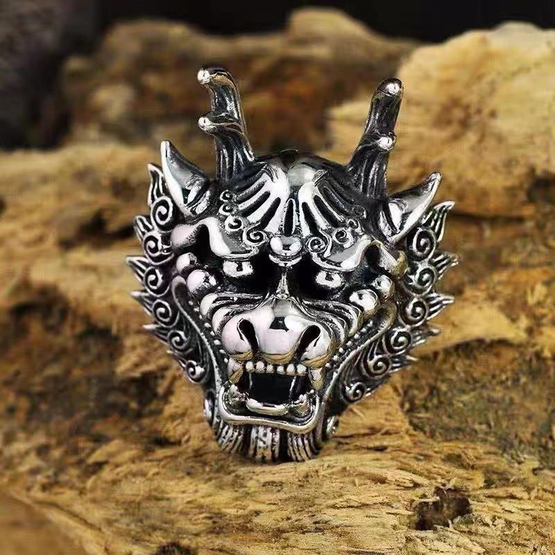 New Style Dragon Head Ring for Men with Domineering Dragon King Index Finger Open Design Ring