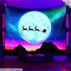 Christmas Sleigh Santa Claus Fluorescent Tapestry Outer Space UV BlackLight Tapestry, Wall Hanging For Living Room Bedroom Office Home Decor