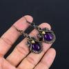 Amethyst Earrings Gemstone Jewelry, 999 Copper Wire Wrapped Earrings, Gift For Women Handmade Earrings