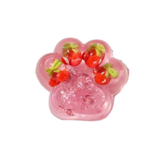 

Cat Paw Stress Relief Toy Transparent Strawberry Grape Cherry Carrot Pineapple Kitten Paw Cherry