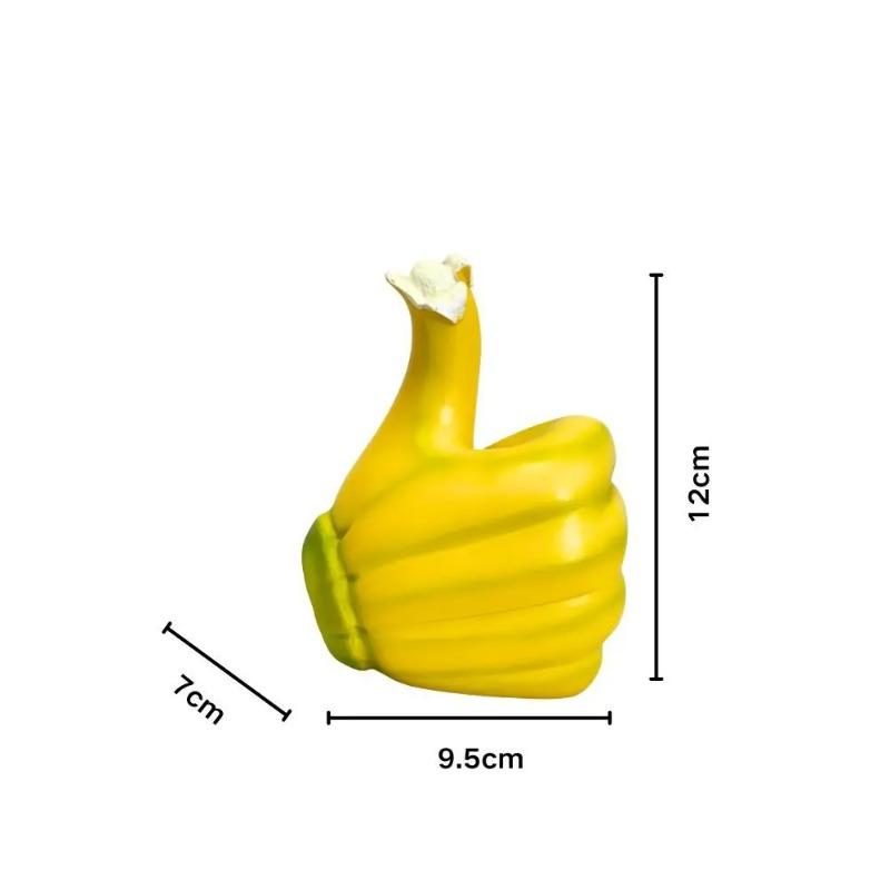 1pcs Creative Thumbs Up Banana Hand Ornaments Modern Home Decor Resin Crafts Living Room Desk Aesthetic Decoration