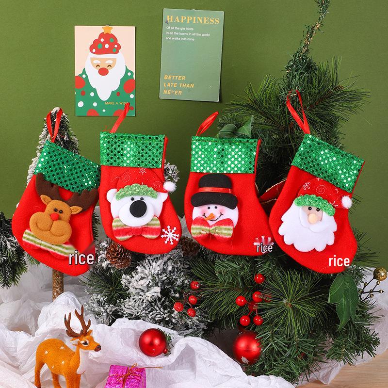 Christmas Cartoon Santa Letter Stockings for Children's Gifts & Candy