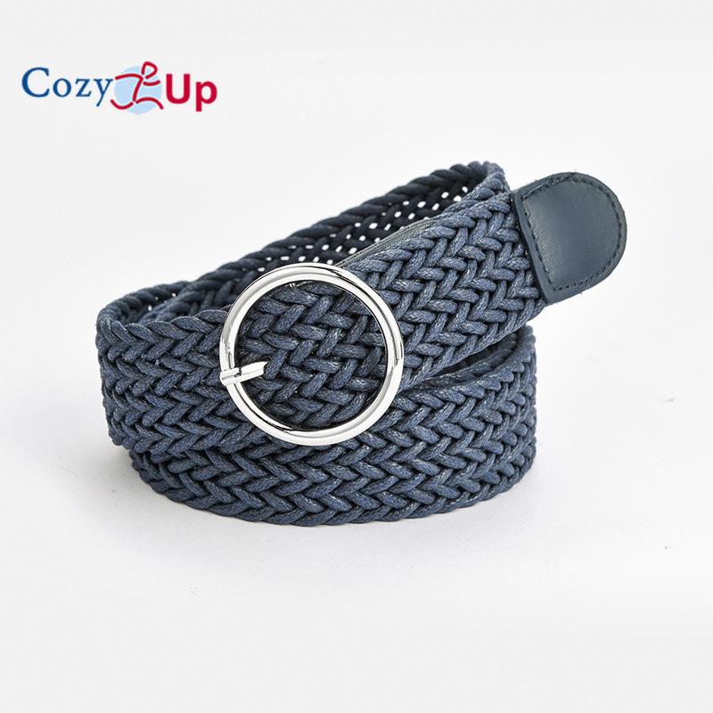 Candy Color Ladies Round Buckle Belt Retro Twist Wax Rope Braided Decorative Jeans Belt