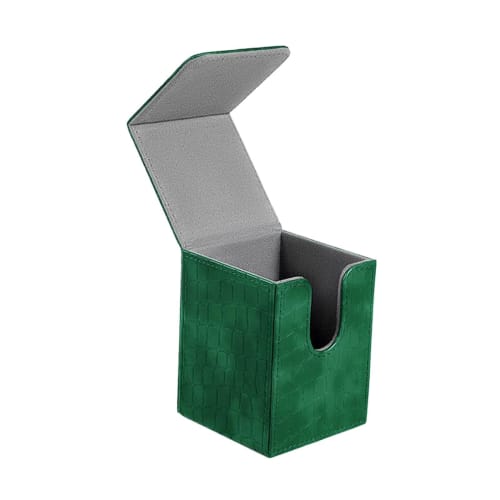 DeeRace Card Deck Box, Premium PU Leather Gaming Card Deck Storage Box, Green
