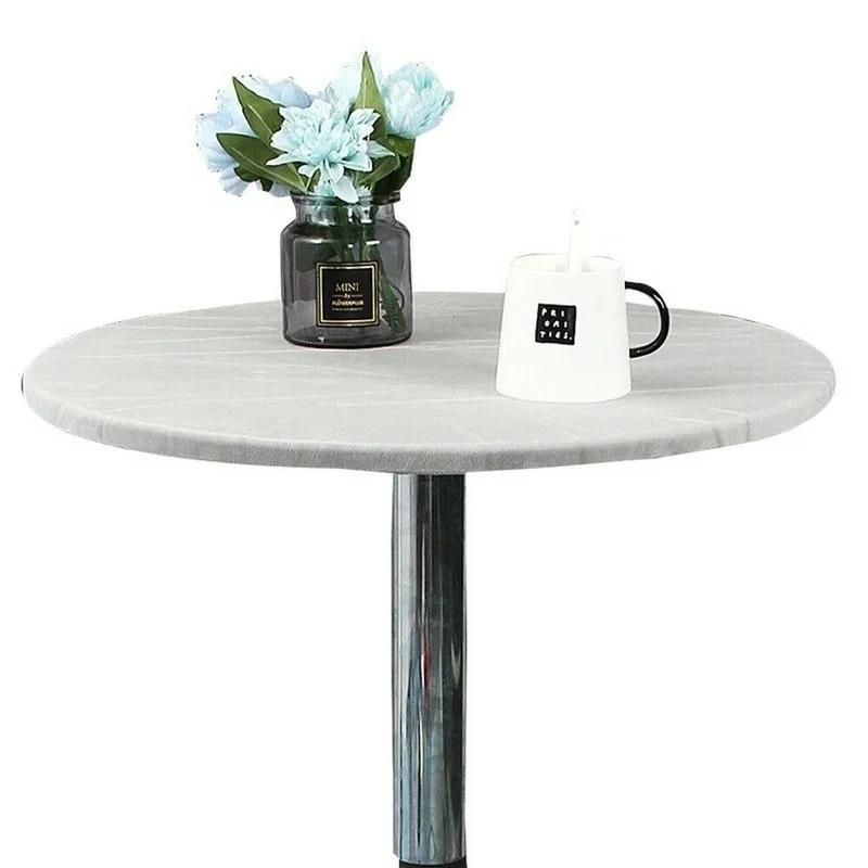 Velvet Elastic Fitted Stretch Tablecloth Round Edged Table Cover 60/70/80/90/100/120/150cm