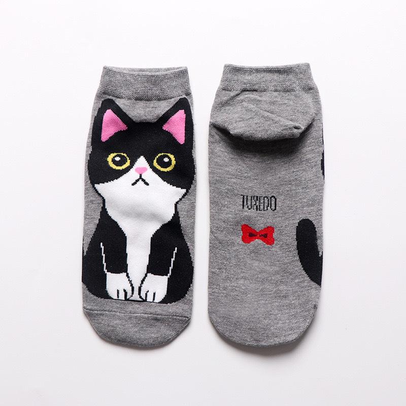 Cute 3D Cat Women's Cotton Socks - Cartoon Short Ankle Style