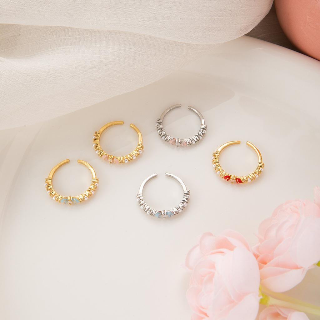 Summer French Light Luxury Enamel Bow Open Ring Women'S Cold Sense Simple Exquisite Fashion Jewelry