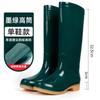Tall non-slip velvet cotton rain shoes rain boots waterproof shoe cover shoes water boots female adult warm seedling transplanting shoes