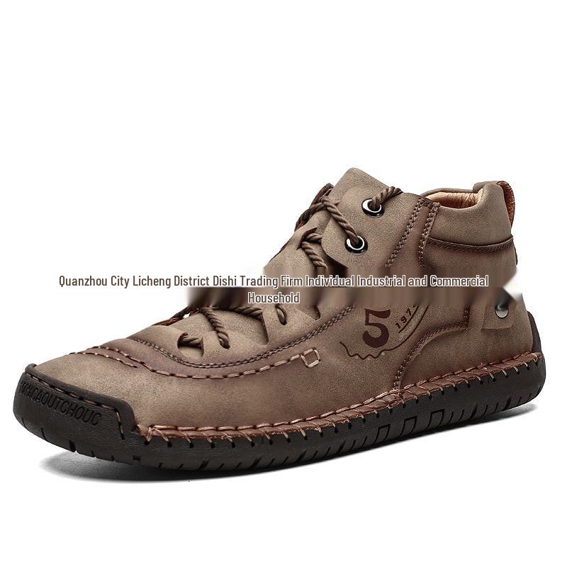 Autumn Retro British Style Men s Mid-top Casual Workwear Shoes, Size 48 42