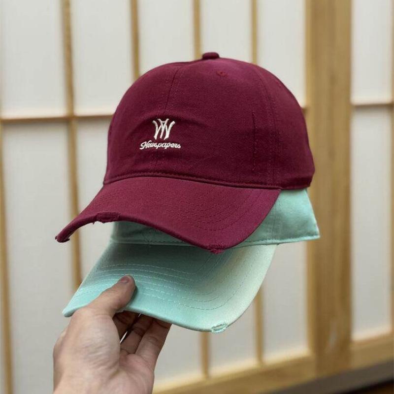 Frühling und Sommer Gewaschene Nische Buchstabe Weiches Oberteil Baseballkappe Damen Einfach Amerikanische Straßenkappe Herren