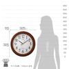 RHYTHM Citizen Wall Continuous Second Brown Wood CITIZEN Clock, Radio-Controlled, Analog, Hand, (Semi-Gloss Finish), 8MY514-006