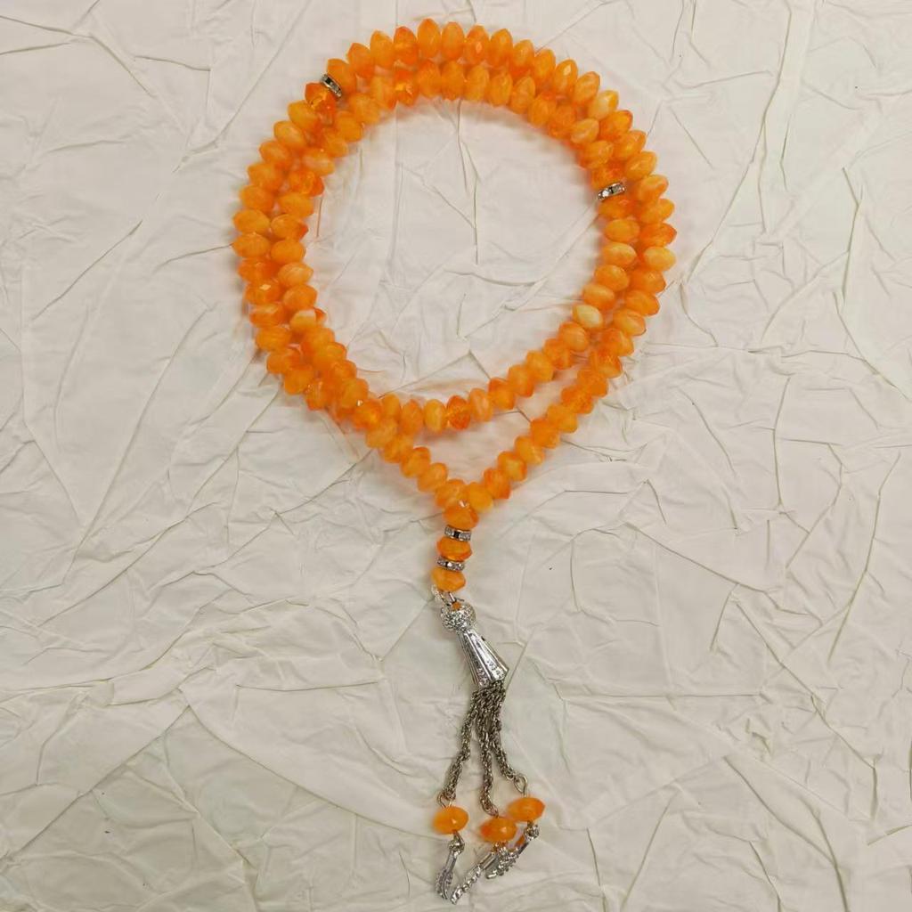 99 Flat Handmade Metal Beaded Muslim Prayer Tasbih - Arabian Rosary Worship Supplies
