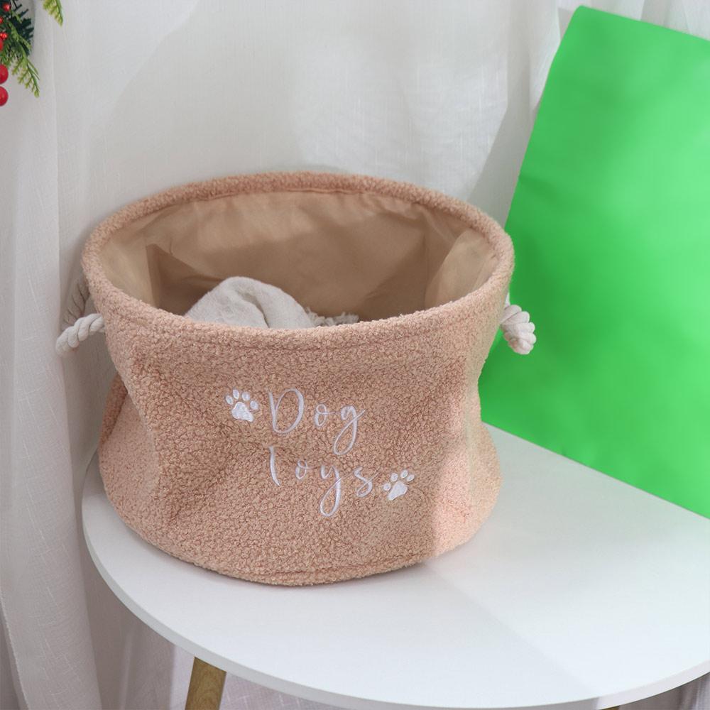 

with Handle Snack Toy Storage Basket Circular Sundries Storage Box Plush Bucket Organizer Key білий