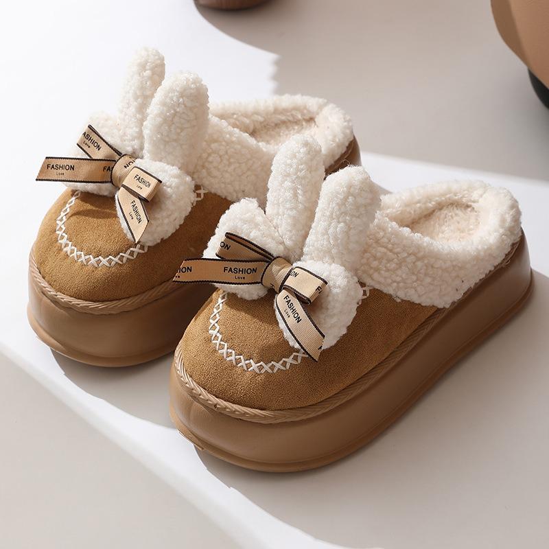 New Household Slippers Home Non-slip Flat Bottom Couple Simple Wind Autumn and Winter Warm Cotton Slippers