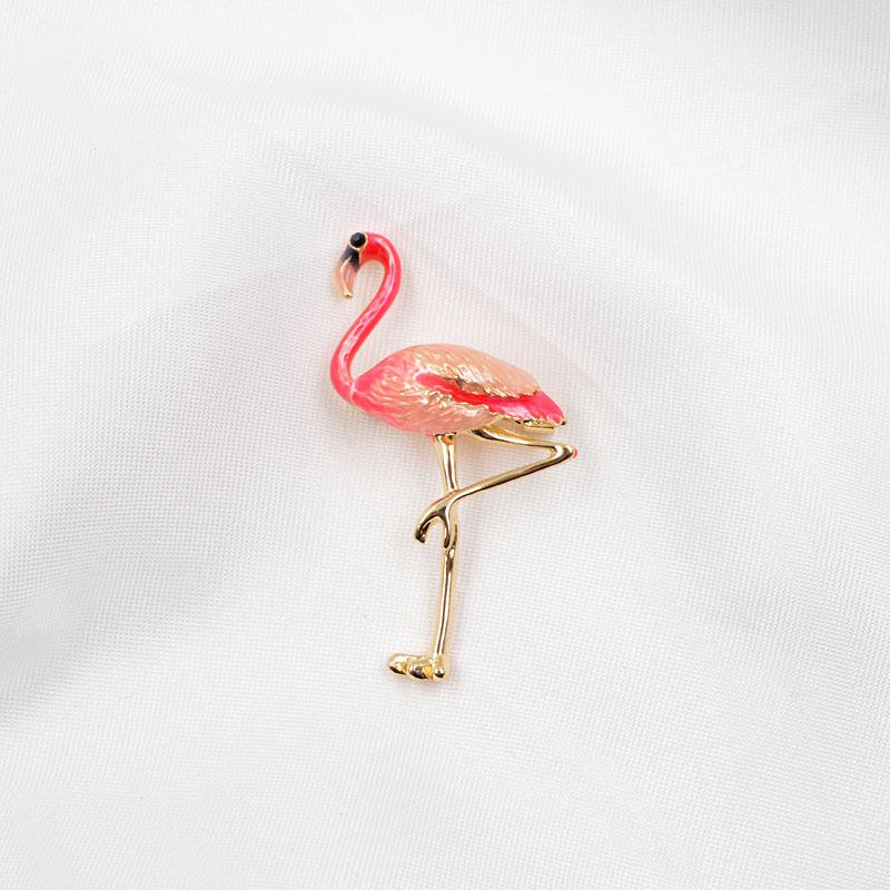 Spilla Brooch alla Moda Fenicottero Lega Unica Stile Esotico come Regalo di Natale