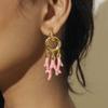 Ocean Series: Gold-Plated Pink Coral Stud Earrings, Stainless Steel