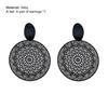 1 Pair Exaggerated Piercing Women Earrings Alloy Round Hollow-out Pattern Pendant Earrings Party Jewelry