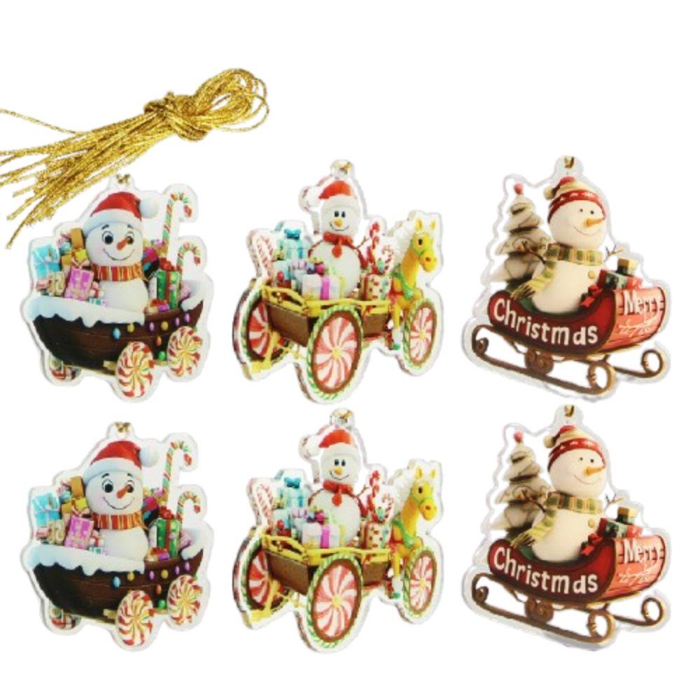6Pcs Creative Christmas Decoration Pendant Santa Christmas Tree Hanging Ornament Garden
