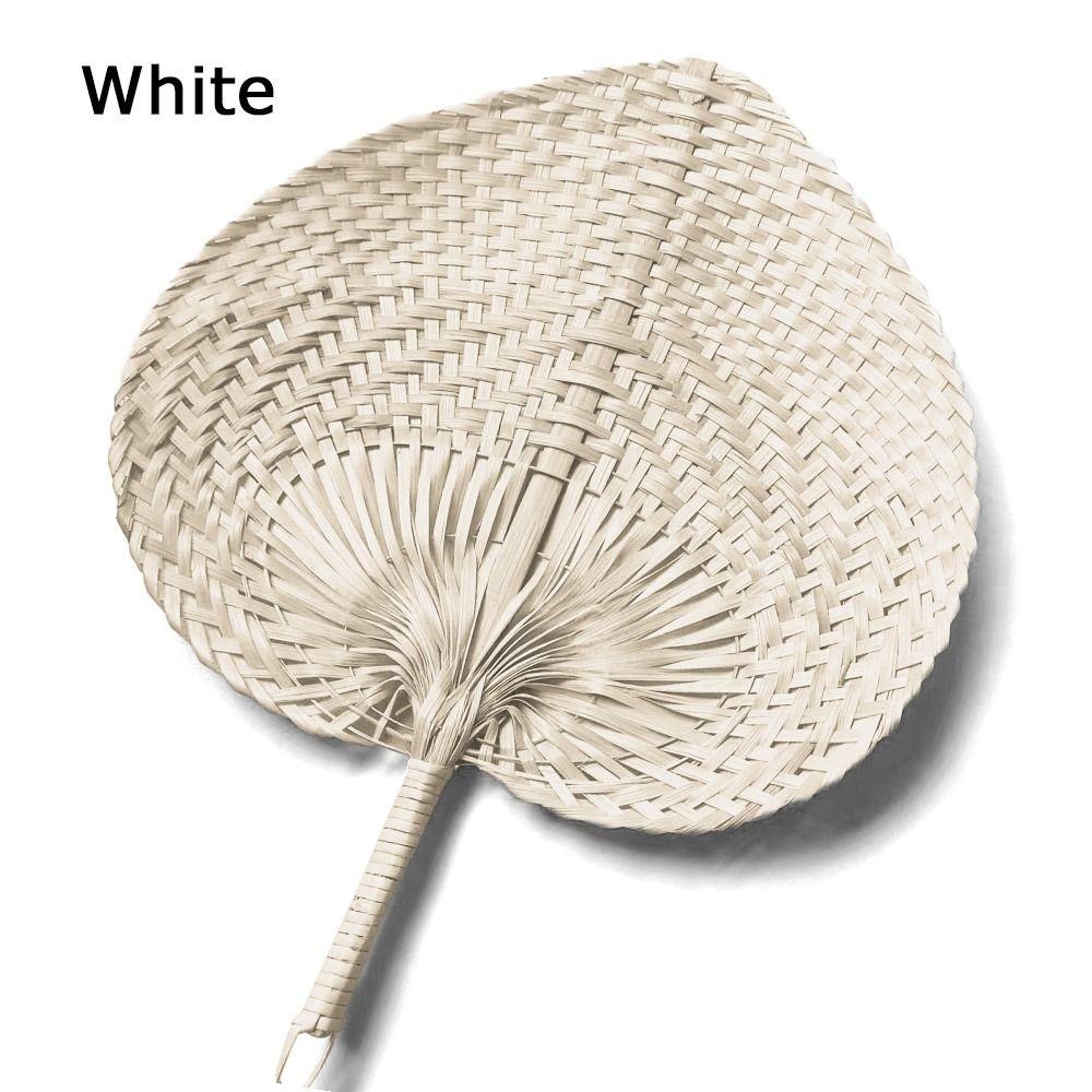 

Handmade Artificial Gift Party Woven Fan Straw Hand-woven Fan Summer Cooling Fan белый