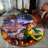 Fairy Princess Round Rug Flannel Printed Carpet Magical Design Kids Room Decor Cozy Soft Floor Mat Home Decoration Indoor Use