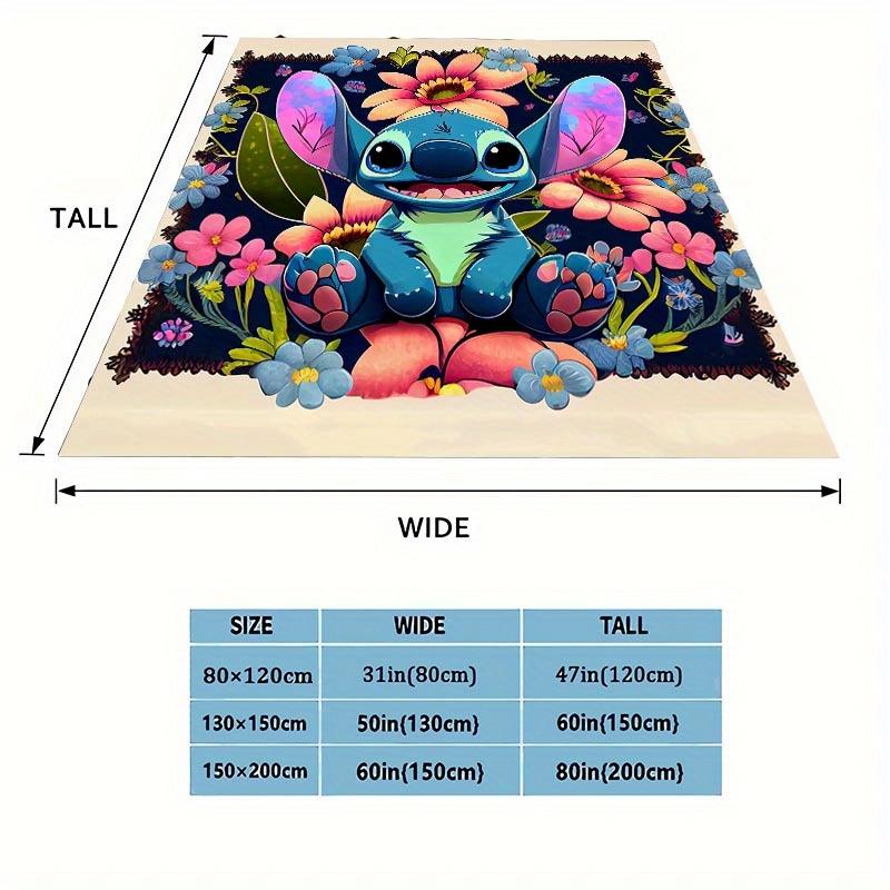 1pc Stitch Printing Blanket - Soft, All-Season Throw for Office Blanket, Personalized Gift with Adorable Cartoon Design