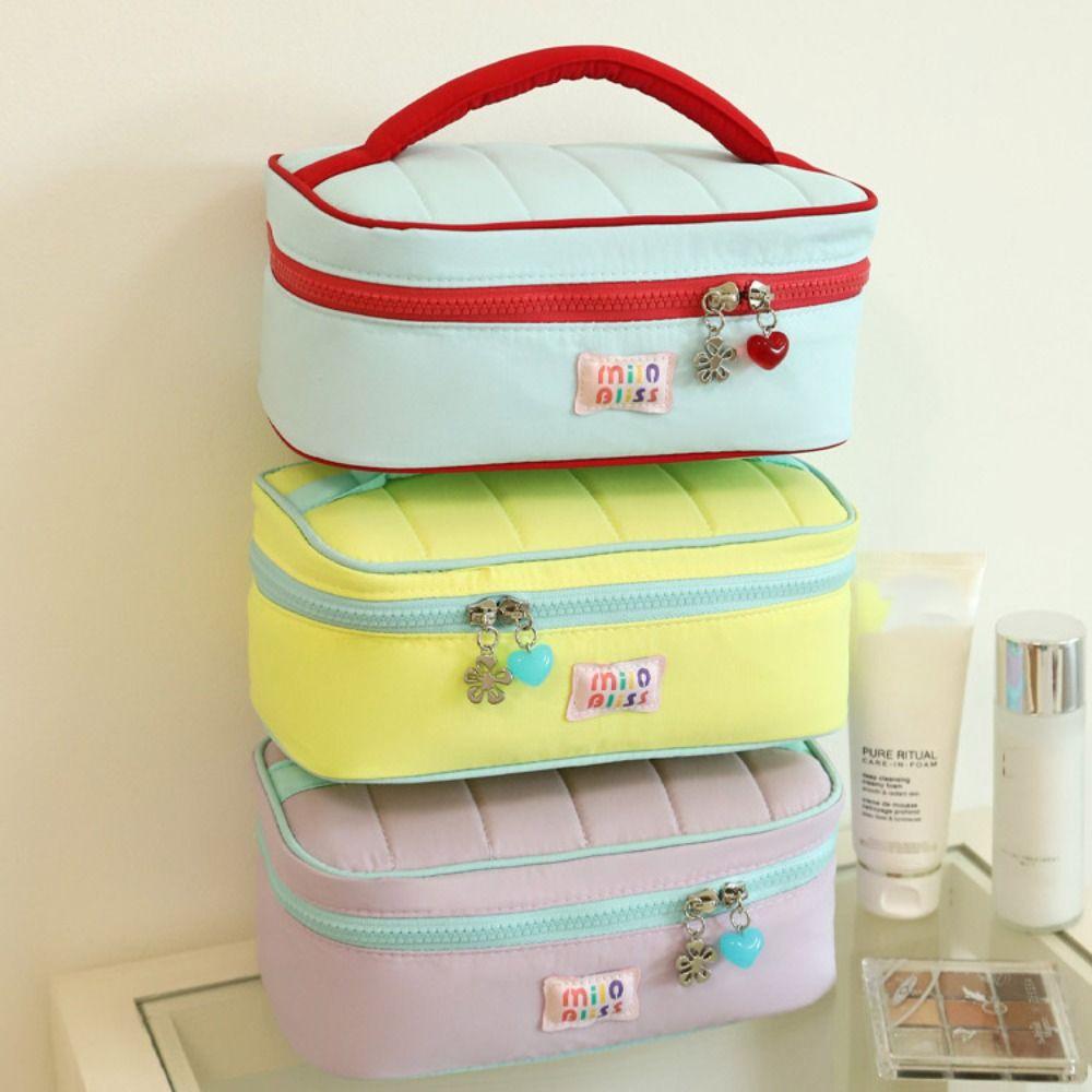 Macaron Color Fresh Makeup Bags Handbag Toiletries Bag Contrast Color Cosmetic Bag  Student