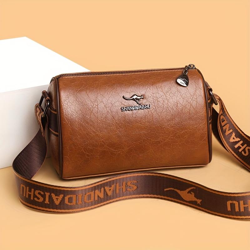 Women's shoulder bag retro wide shoulder strap messenger bag