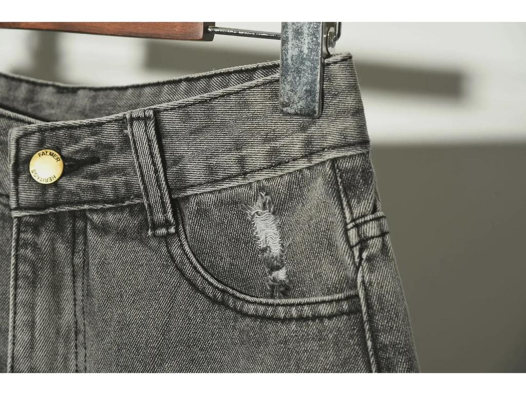 Women's Korean High-Waist Loose Denim Shorts - Summer Plus Size, Ripped, Wide-Leg, A-Line Hot Pants