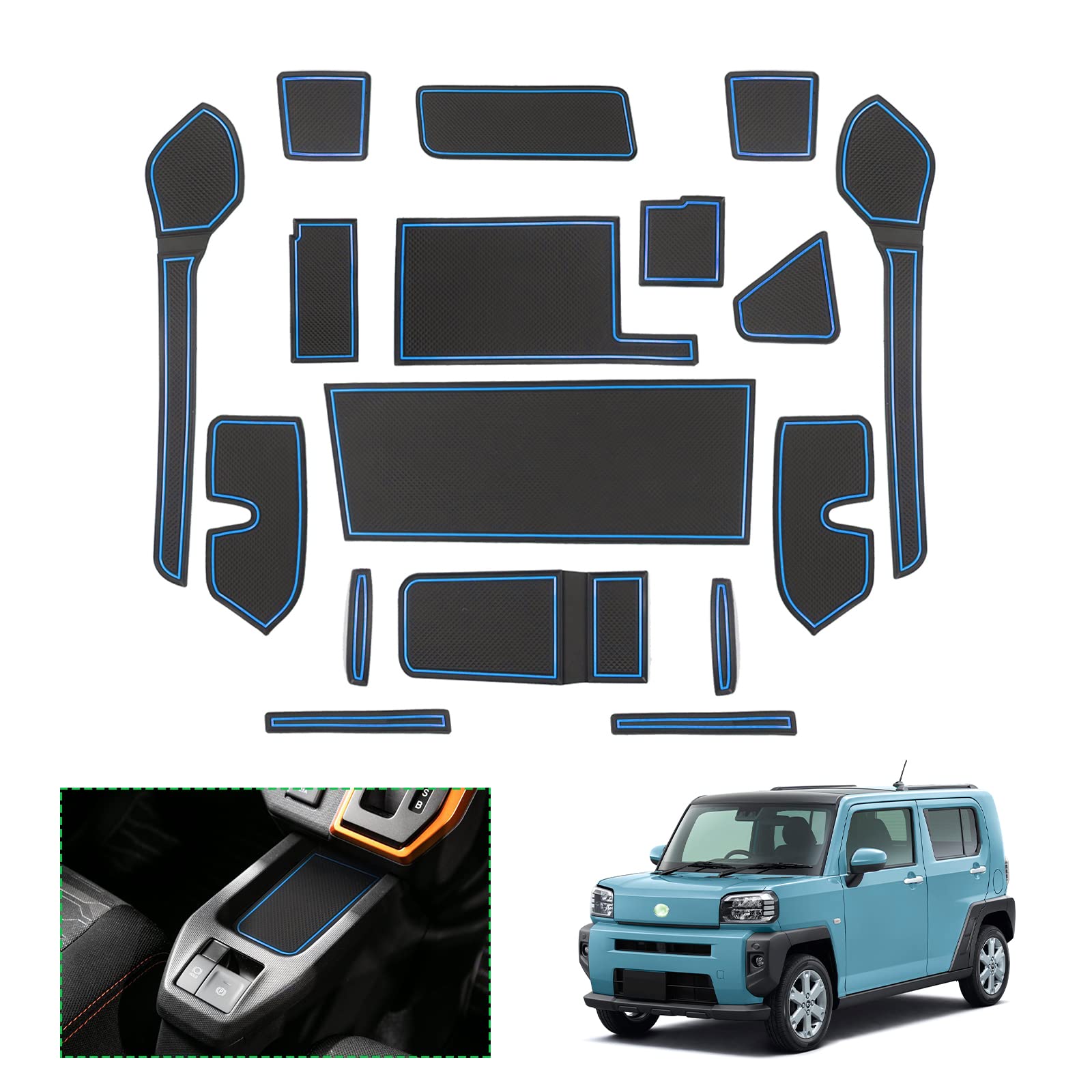 

Коврики в карманы дверей GAFAT для Daihatsu Taft Резиновые коврики с подстаканником и для интерьера Taft Резиновые и для транспортных средств с правым рулем LA900S/LA910S (Второе поколение, синий