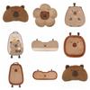 Cartoon Car Seat Decoration Brown Plush Seat Cushion Capybara Car Headrest  Cushion Back
