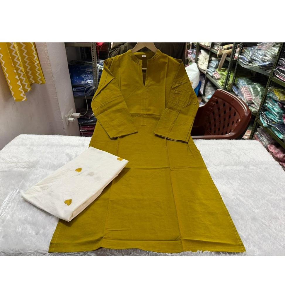 Set Coordinato Kurta Pant in Puro Cotone da Festa da Donna Top Tunica Kurti Designer Indiano