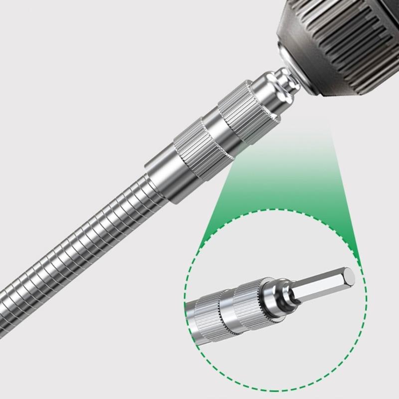 3Pcs 15/20/30cm Flexible 1/4" Hex Shank Drill Bit Holders Magnetic Drill Extension Shaft for Power Tool in Tight Space
