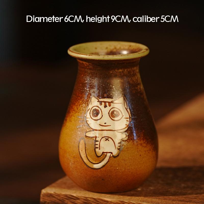 

Creative Mini Ceramic Flower Pot Cute Hand-painted Cat Printed Vase Outdoor Plants Deskto Bonsai Decor Ornaments Pen Holder