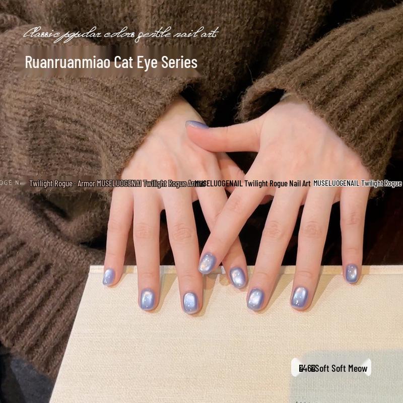 Twilight Rogue Cat Eye Nail Art: 2025 Signature Collection with Glass Beads for All Seasons