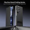 Plain PU Leather Flip Phone Case with Metal Kickstand for Samsung Galaxy Z Fold 4 5 6 7 8 Ultra - Protective Cover with Stand