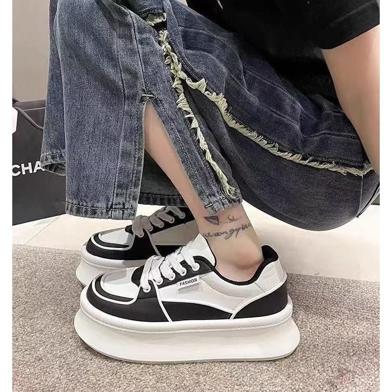 

Retro platform white shoes women s spring and summer new shoes versatile niche board shoes sports shoes tide 35 чёрный