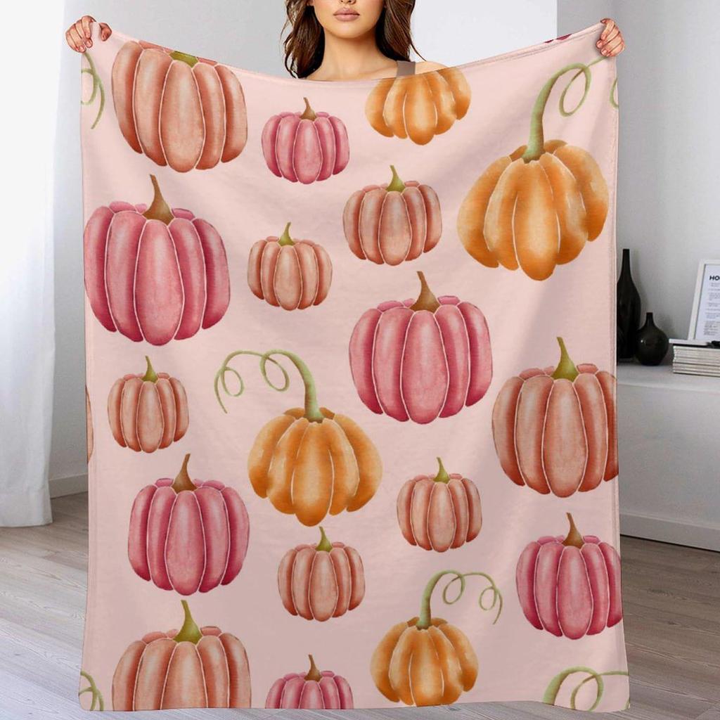Halloween Autumn Flannel Soft Blanket for Office, Living Room, or Sofa