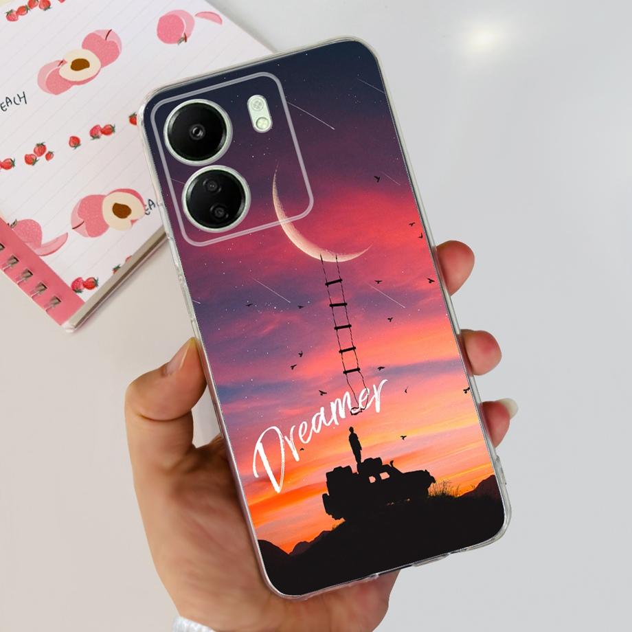 For Xiaomi Poco C65 Case for PocoC65 Silicone Funda Para Capa Coque Soft Phone Cases Back Cover Marble Flower Pattern Shockproof