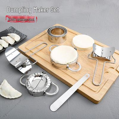 304 Stainless Steel Dumpling Maker Set: Dumpling Skin Mold & Pinching Tool