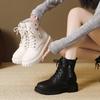 Martin boots dam sammet höst och vinter nya snörskor läderstövlar platå korta stövlar snygga lokomotivstövlar